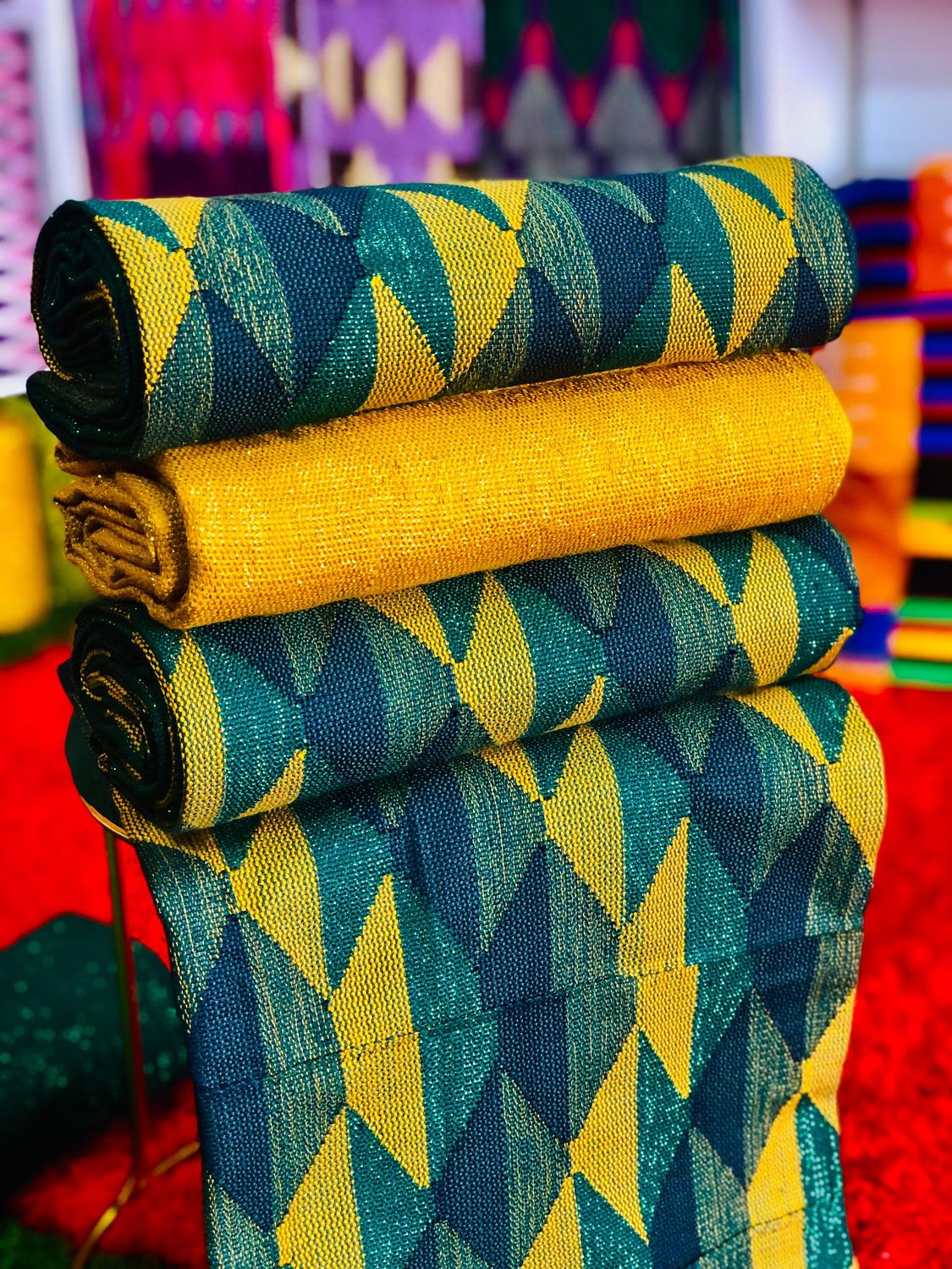 8 Yards Hand Woven Kente Fabric - For Women/plain inclusive
