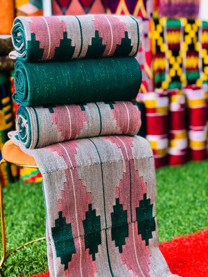 8 Yards Emerald Green kente Fabric - For Women/plain inclusive/Multicolor