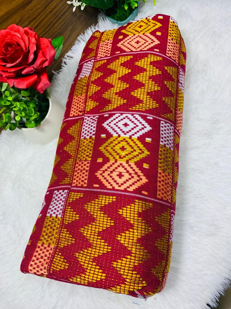 Men Kente Cloth - Ghana Kente/Wine