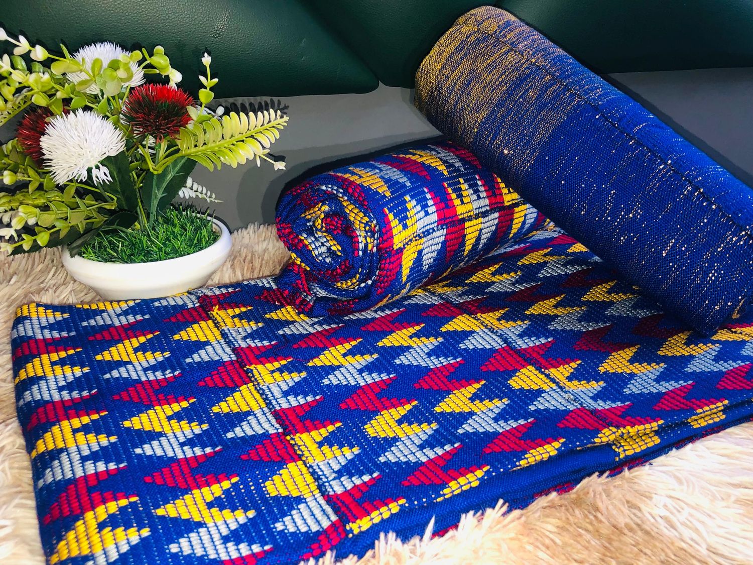 6 Yards Blue Kente Fabric- women only/ Ombre inclusive