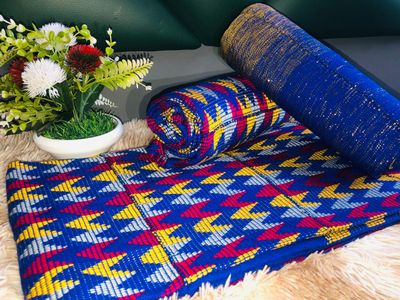 6 Yards Blue Kente Fabric- women only/ Ombre inclusive