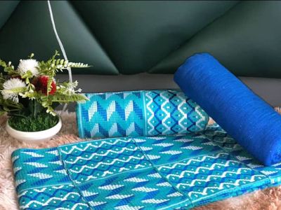 6 Yards Handwoven Kente Fabric- women only/Light Blue