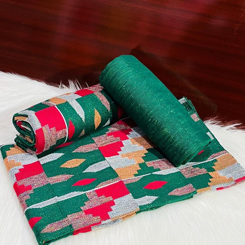 6 Yards Emerald Green Fabric - For woman/multicolor