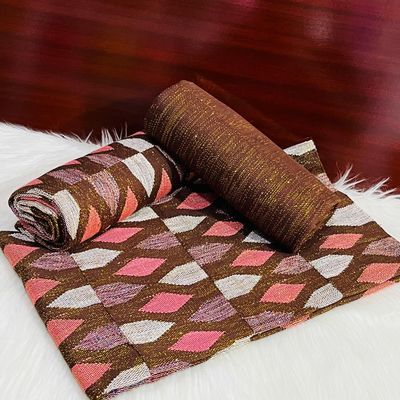 6 Yards Coffee Brow Fabric - For woman/multicolor