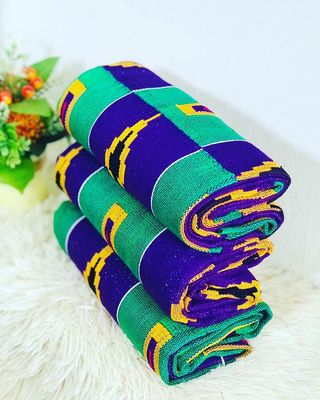 6 Yards Unique Kente Fabric - For woman- Full Design/plain option-Multicolor