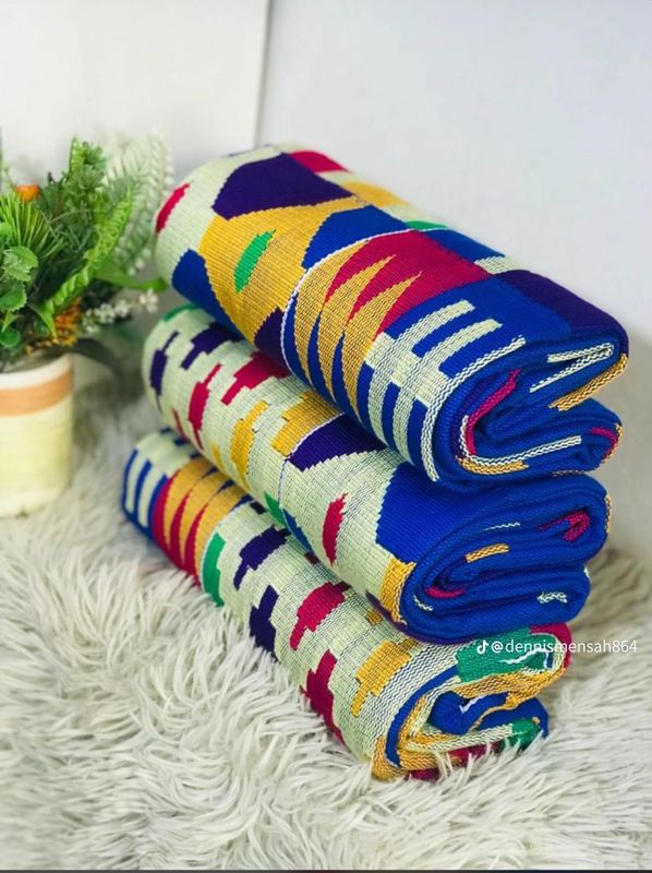 6 Yards Unique Kente Fabric - For woman- Full Design/plain option-Multicolor