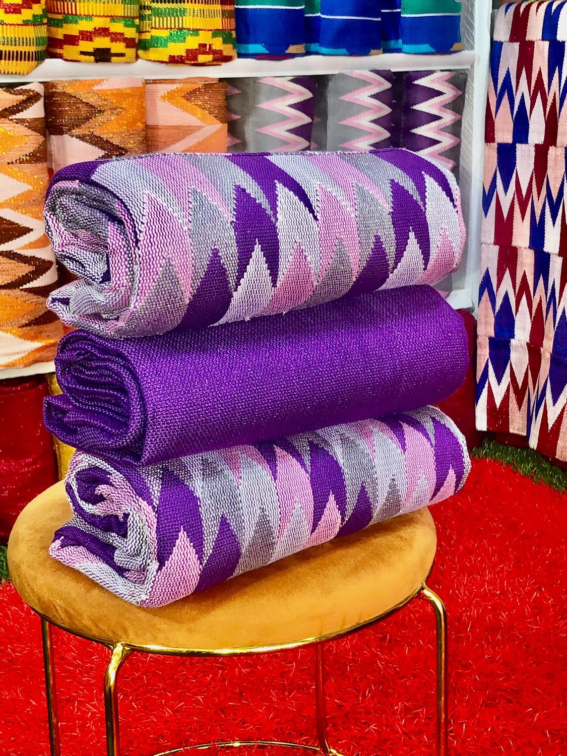 6 Yards Violet Kente Fabric - For woman