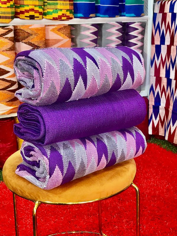6 Yards Violet Kente Fabric - For woman