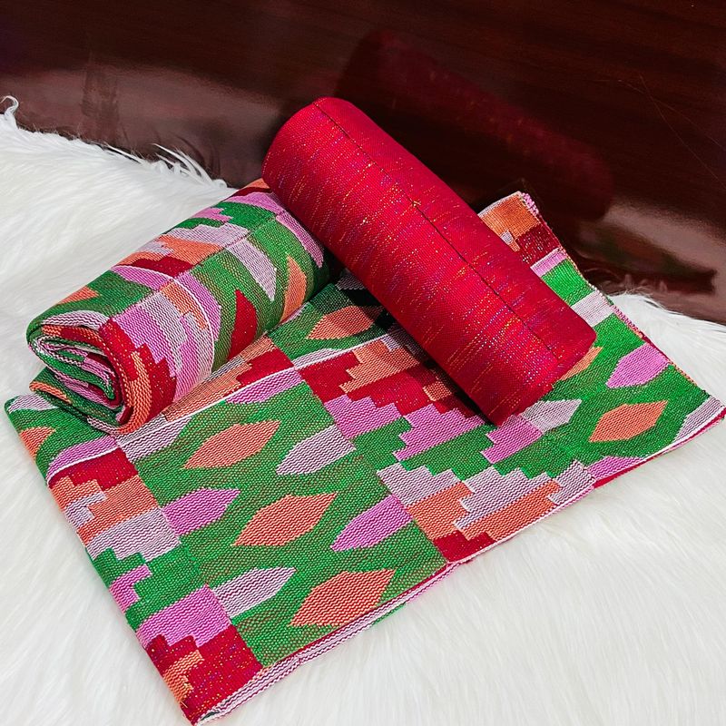 6 Yards Wine Kente Fabric - For women