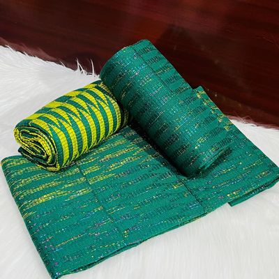 6 Yards Emerald Green Kente Fabric - For woman