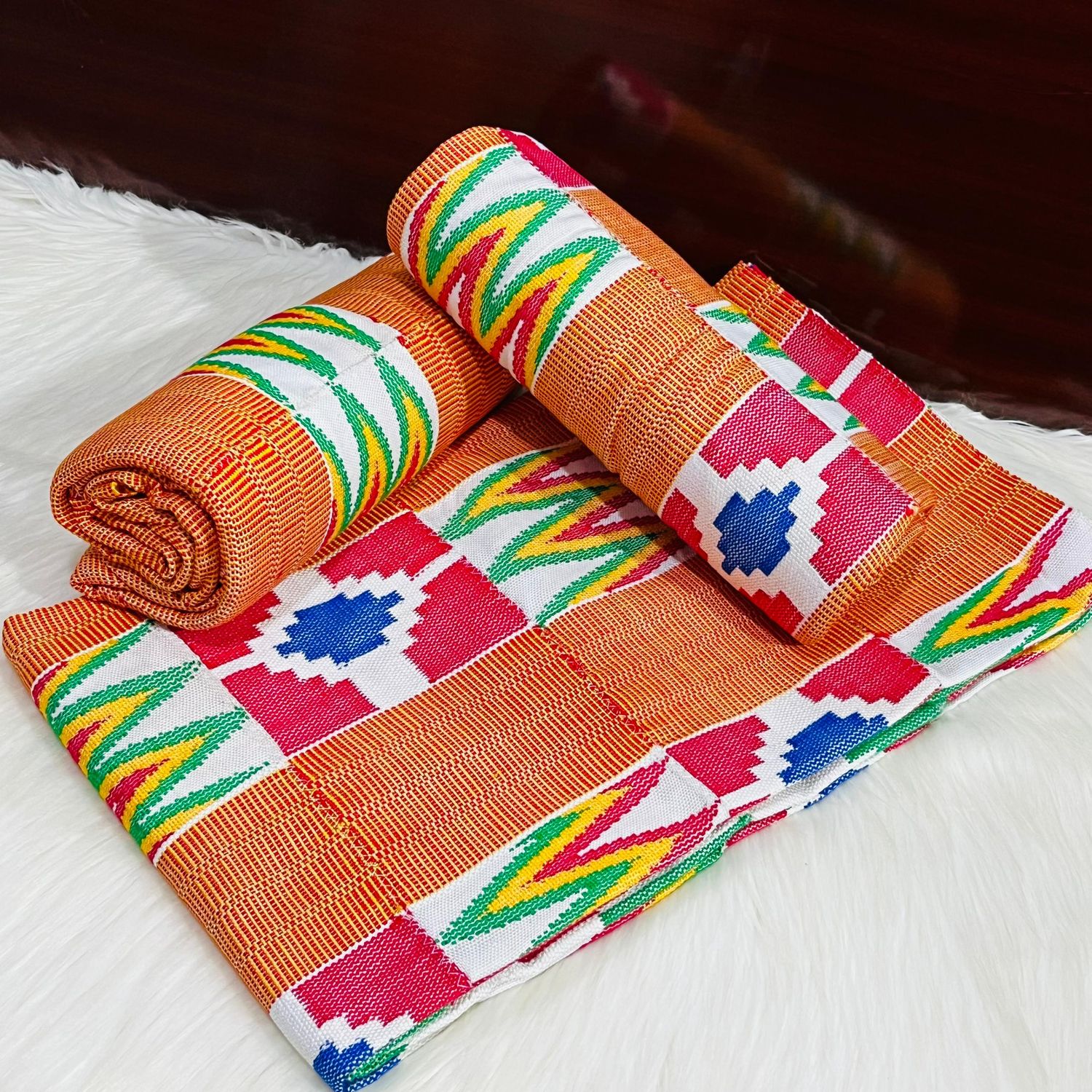 6 Yards Hand Woven Kente Fabric - For woman