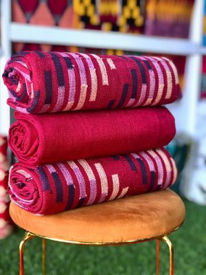6 Yards Wine Kente Fabric - For woman