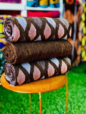 6 Yards Coffee Brow Fabric - For woman/multicolor