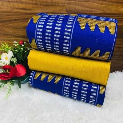 6 Yards Royal Blue Kente Fabric- women only