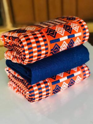 6 Yards Orange Kente Fabric- women only