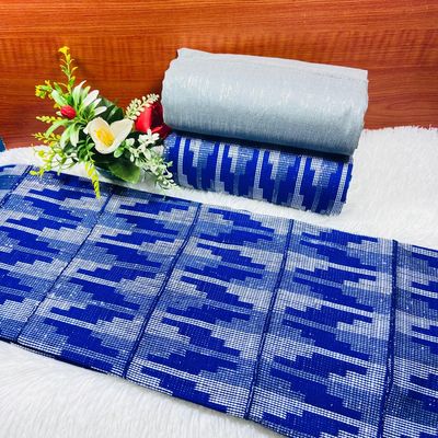 6 Yards Blue / Silver  Kente Fabric- women only/ Ash