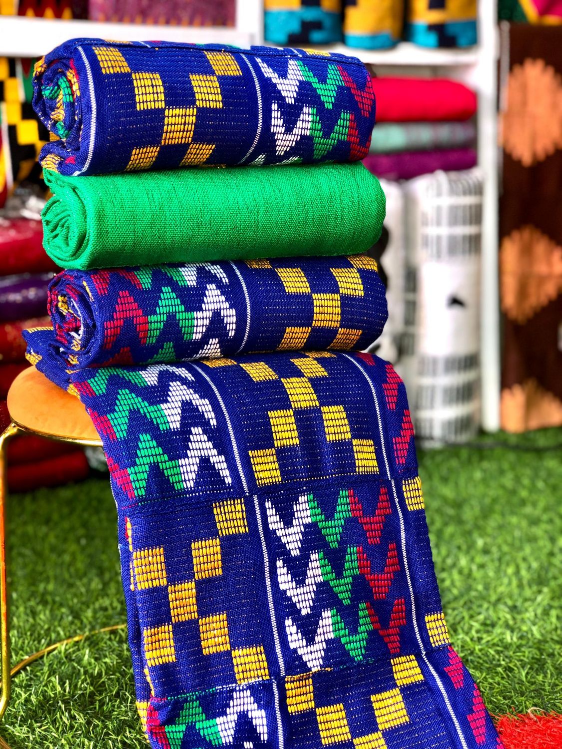 8 Yards Royal Blue Kente Fabric - For Women/plain inclusive