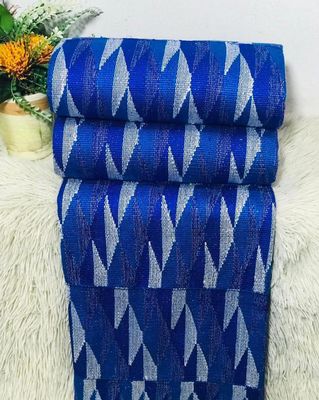 6 Yards Blue Kente Fabric - For woman/multi color