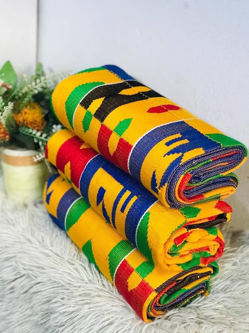 6 Yards Royal Kente Fabric - For woman/multi color