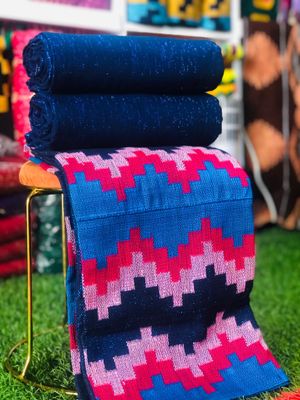 6 Yards Navy Blue Kente Fabric - For woman
