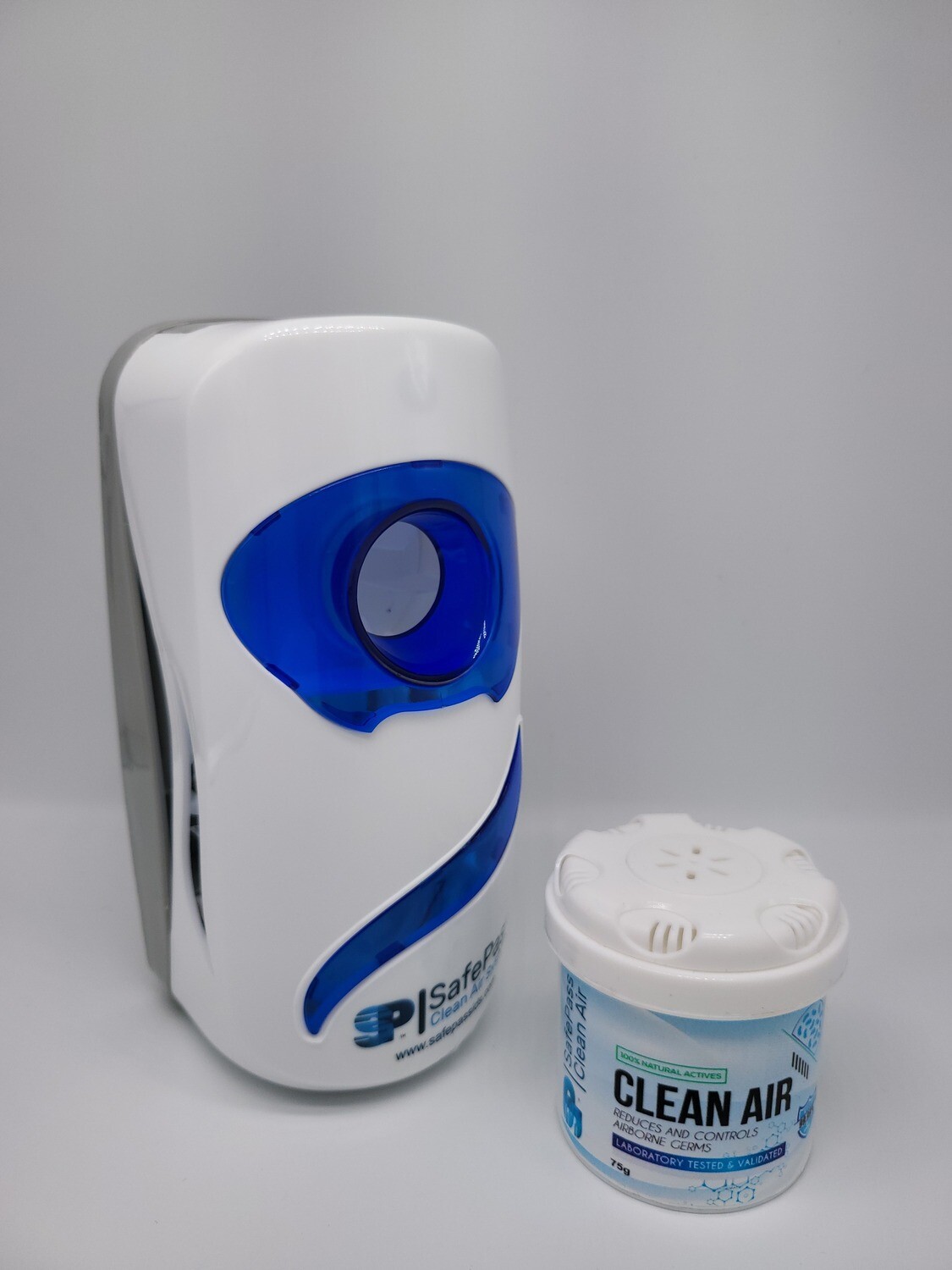 SafePass Clean Air 75g &amp; SafePass Flex Dispenser Battery Operated