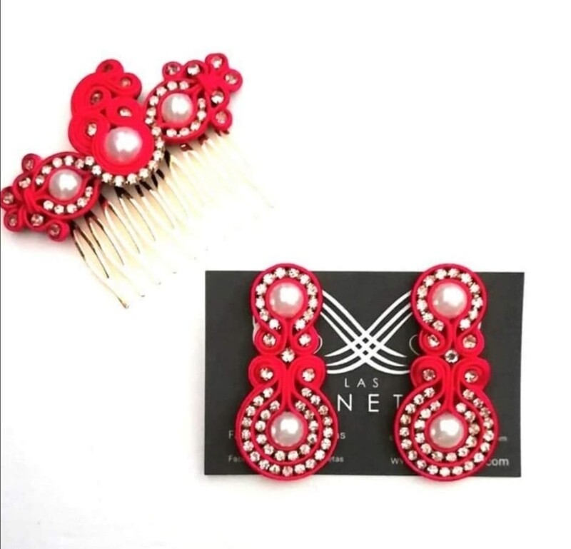 Conjunto de peina y pendientes