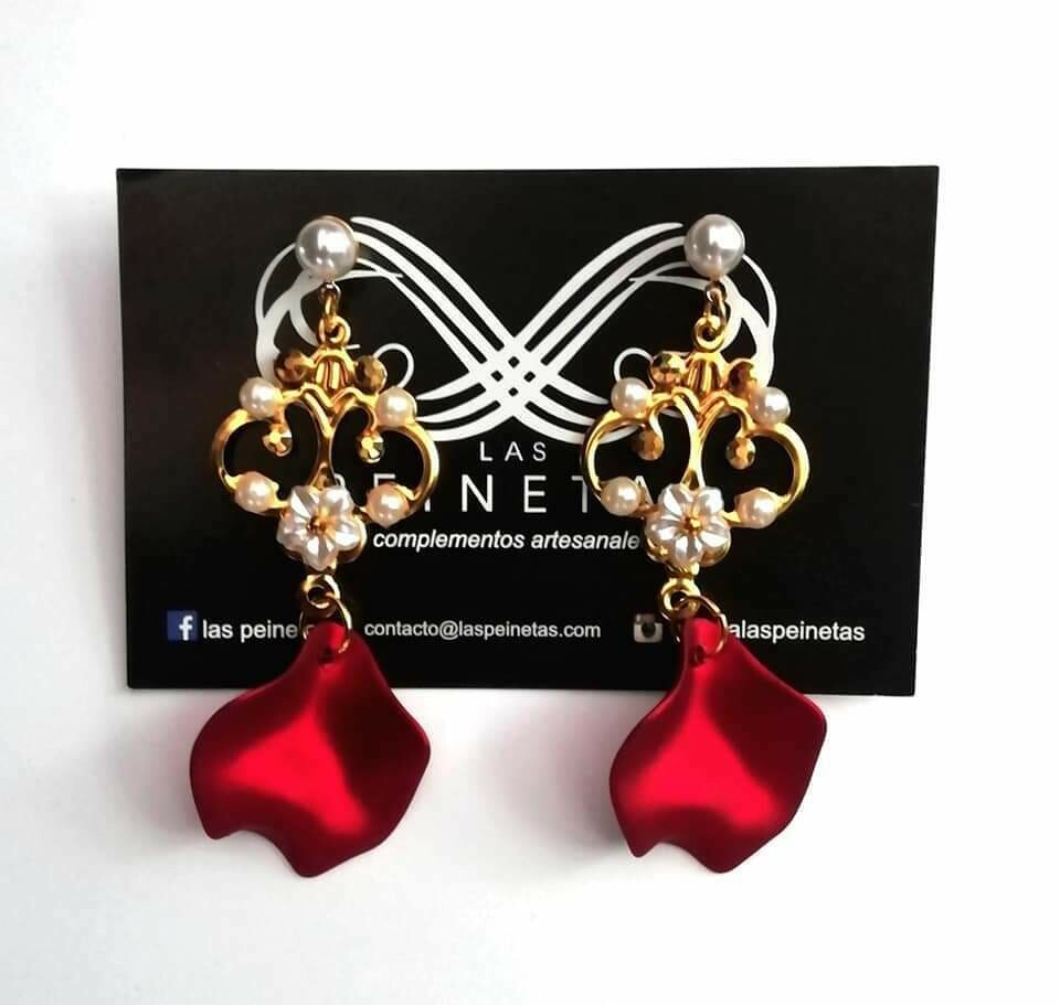 Pendientes filigrana y pétalos
