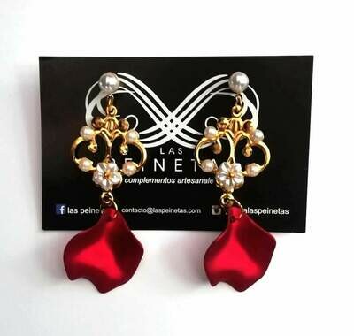 Pendientes filigrana y pétalos