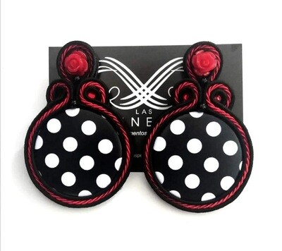 Pendientes lunares y flor