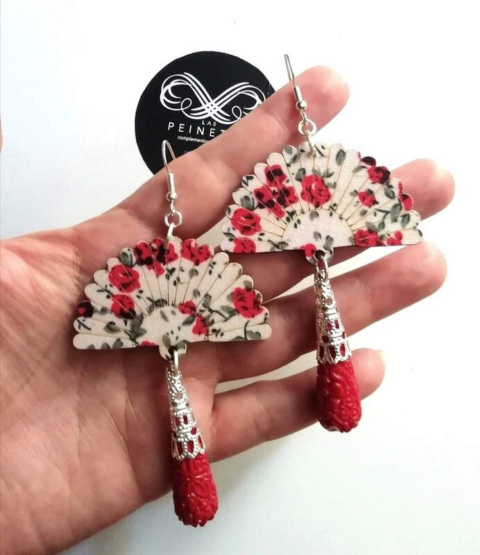 Pendientes abanicos flores
