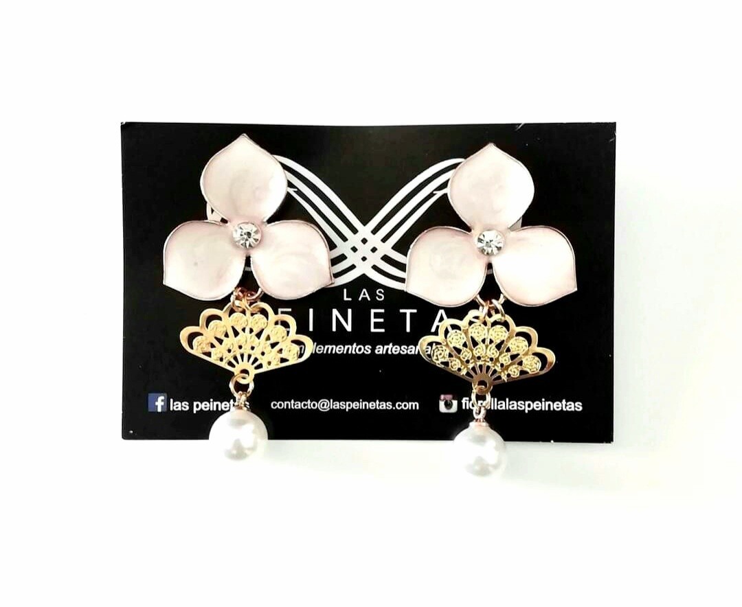 Pendientes flor y perla
