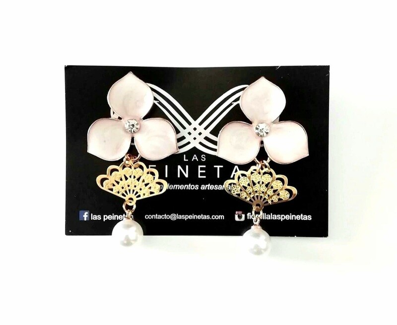 Pendientes flor y perla