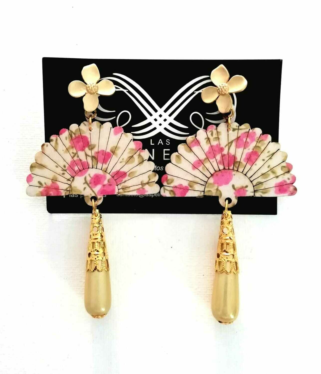 Pendientes abanicos flores