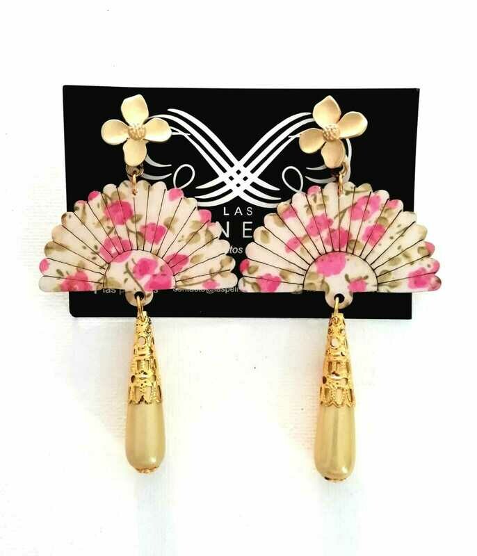 Pendientes abanicos flores