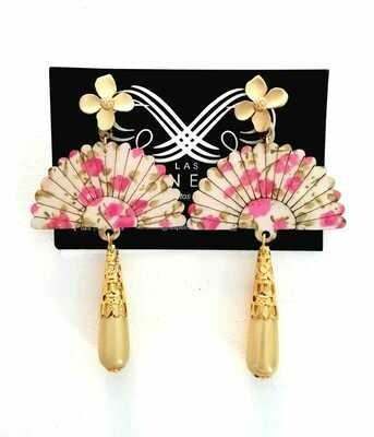Pendientes abanicos flores (encargo)