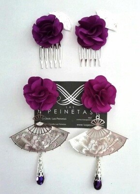 Conjunto abanicos y flores (encargo)