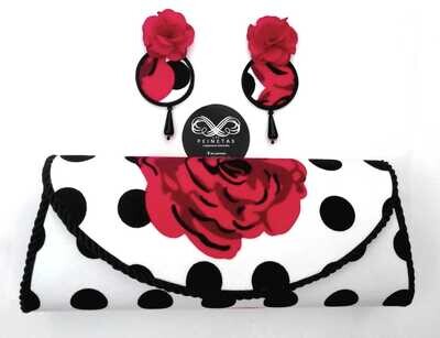 Conjunto lunares y flor