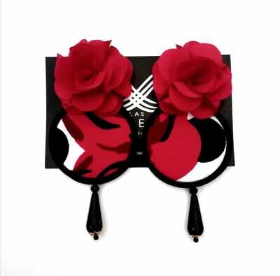 Pendientes flor y lunares