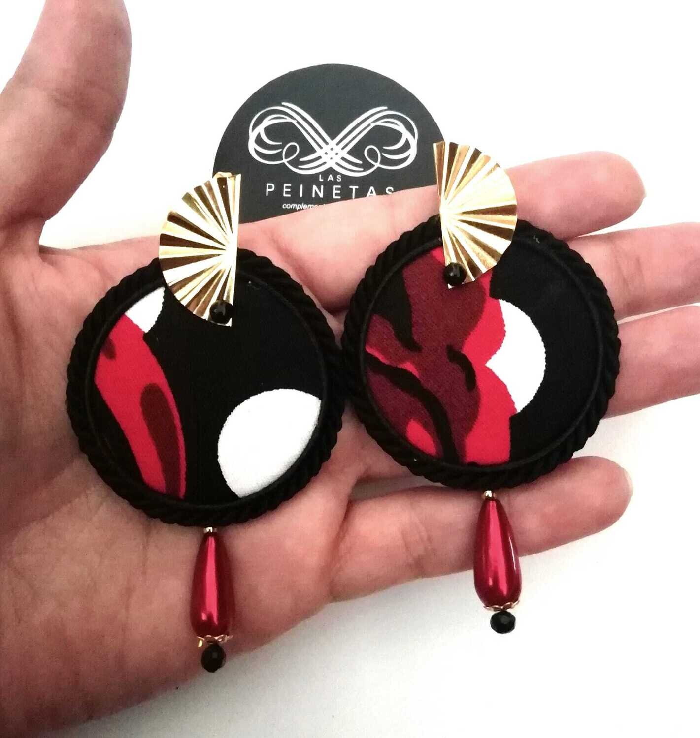 Pendientes flor y lunares