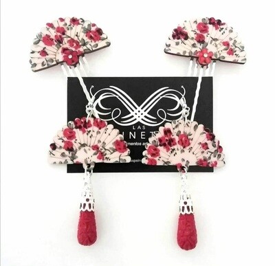 Conjunto abanicos y flores (encargo)