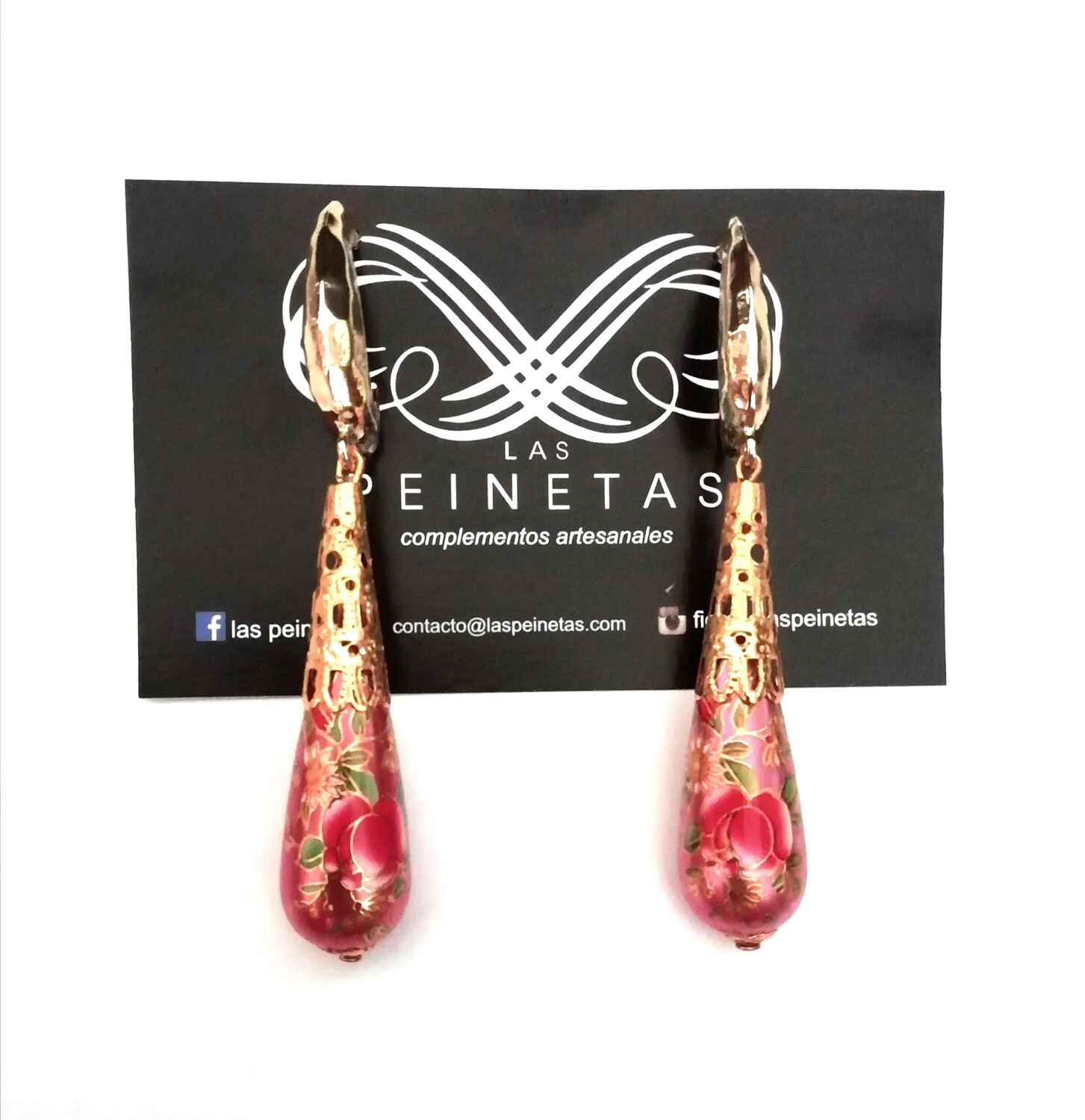 Pendientes lagrima flor