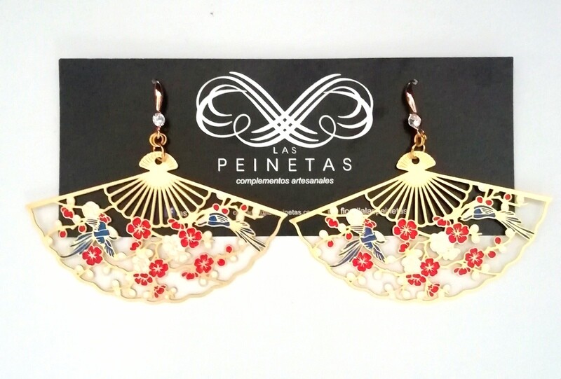 Pendientes abanicos pájaros