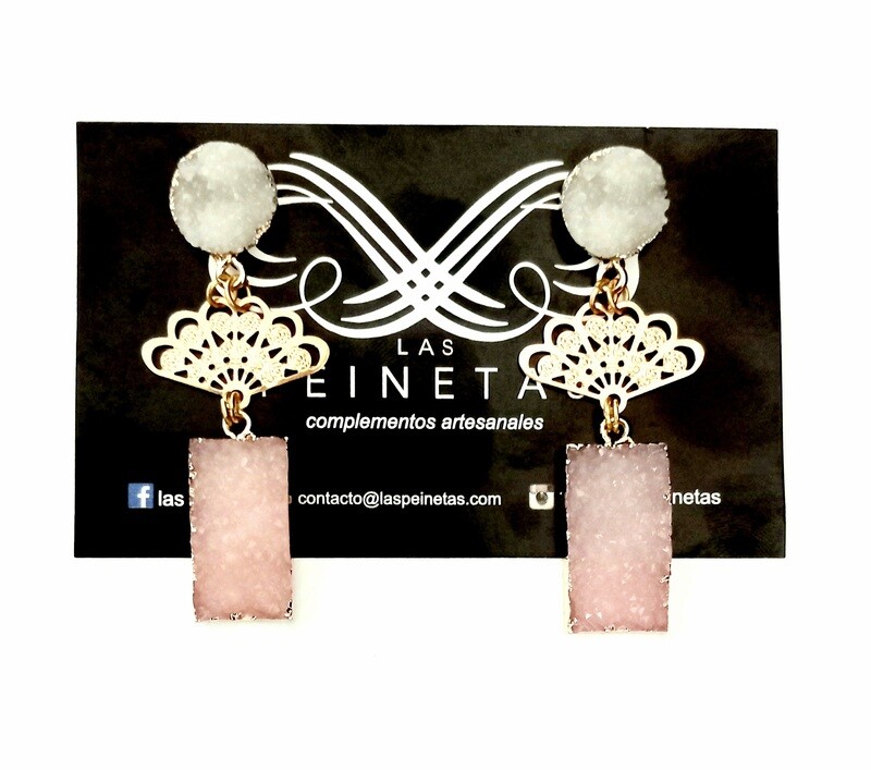 Pendientes abanicos druzy