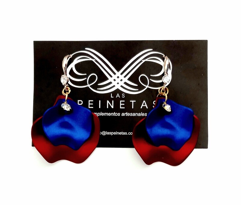 Pendientes petalos bicolor
