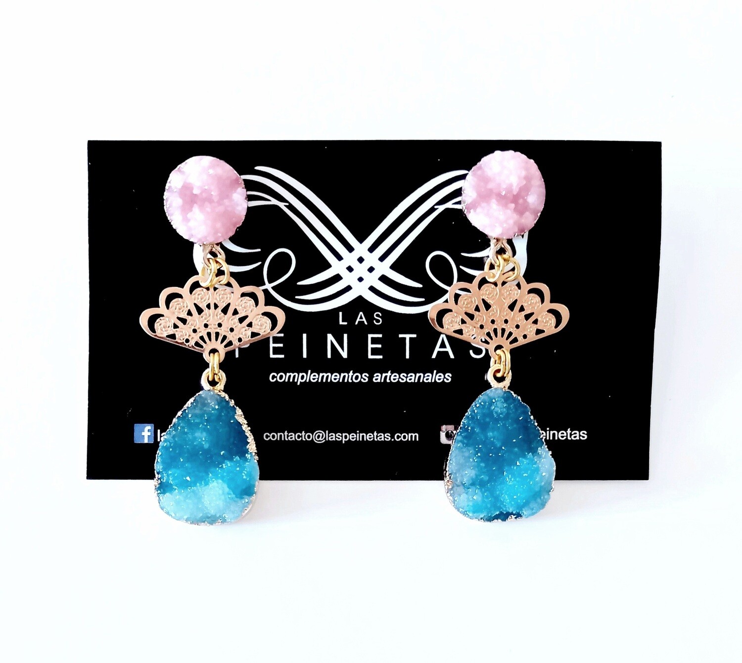 Pendientes druzy tonos pastel