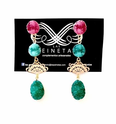 Pendientes largos druzy