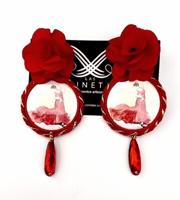 Pendientes imagen flamenca