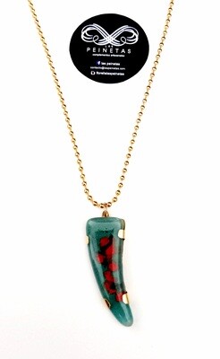 Collar largo jade engastado