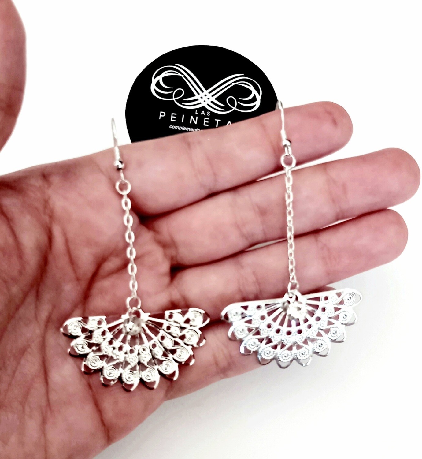 Pendientes largos abanicos