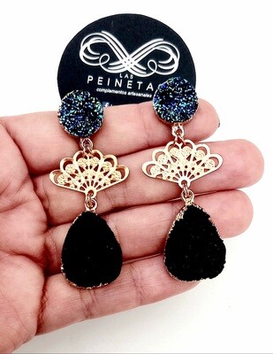 Pendientes abanicos Oro Rosa